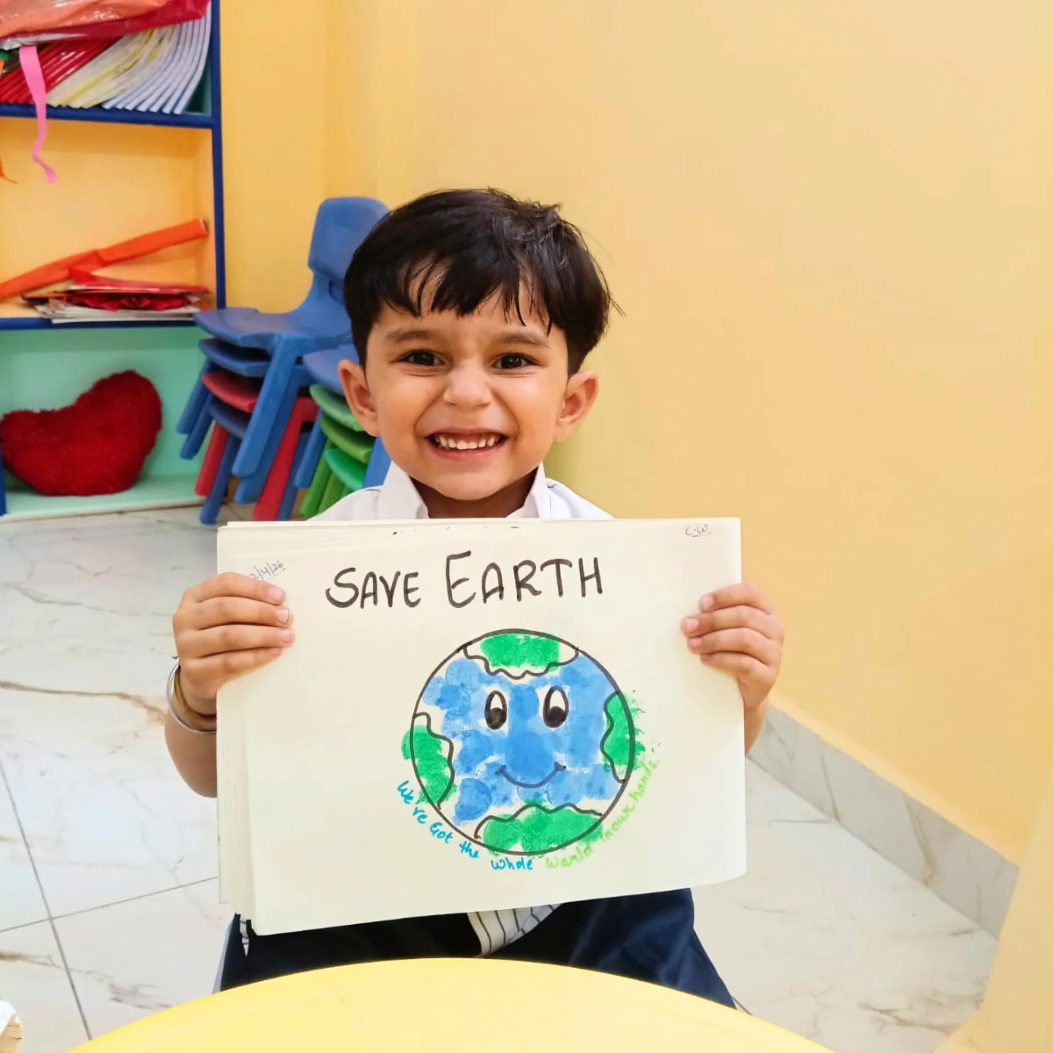 Happy Nursery and KG students at Stellar Global School